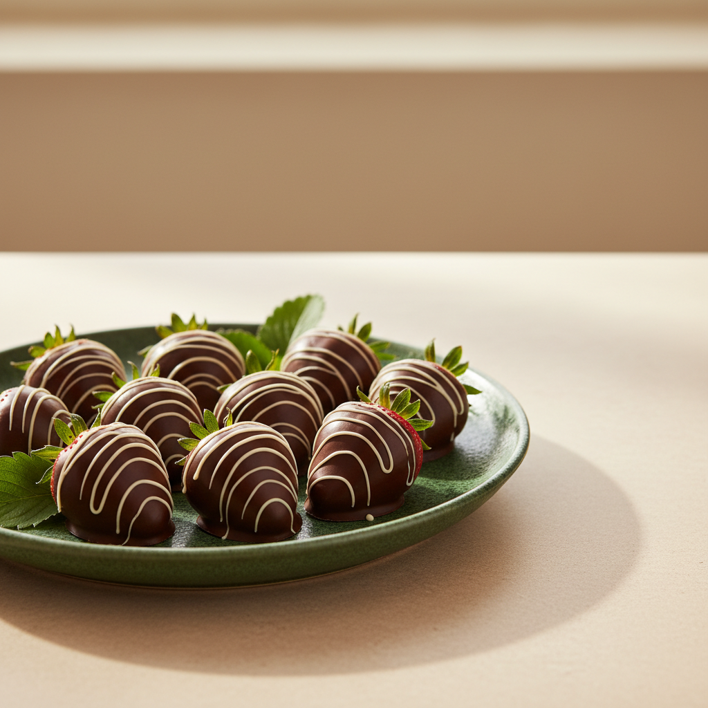 Fresh chocolate-dipped strawberries